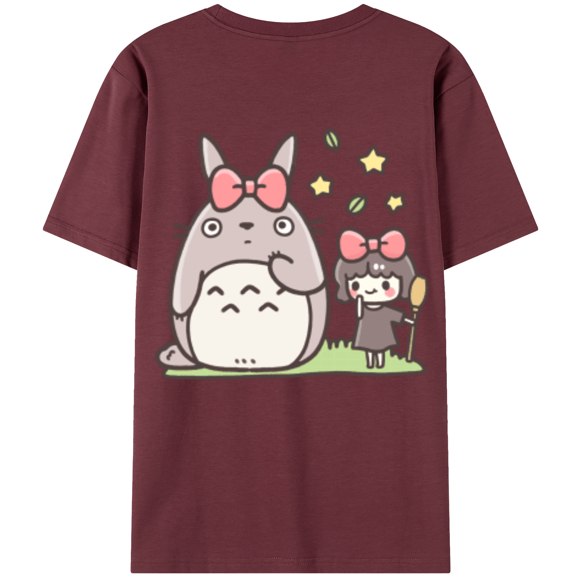 （画像用） となりのトトロ 草壁メイ 草壁サツキ My Neighbor Totoro Satsuki Kusakabe Mei Kusakabe 綿100％半袖Tシャツ（背面プリント）